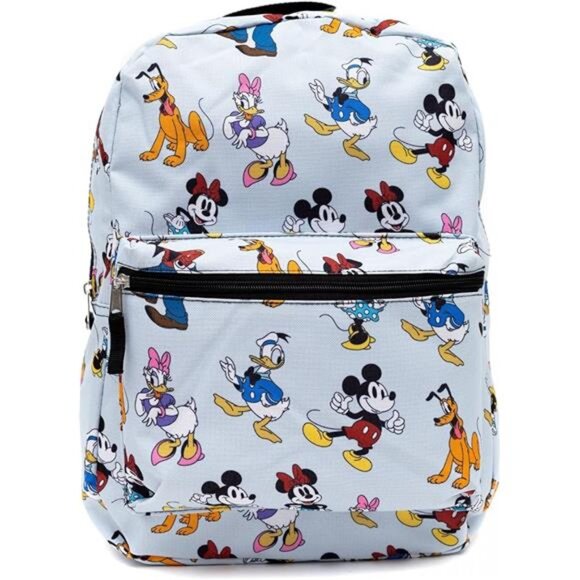 Fast Forward Disney Mickey & Friends 16" Backpack with 1 front pocket All Over - Picture 4 of 4